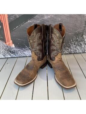 Dan Post Cowboy Boots Mens 9.5 EW Brown Black Franklin Square Toe DP2815